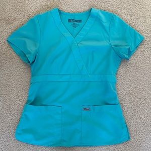 Robins egg blue grey’s anatomy scrub top